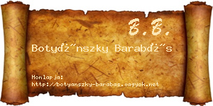 Botyánszky Barabás névjegykártya